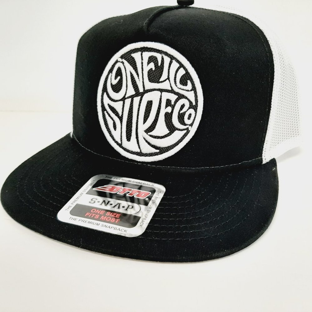 O'Neill Surf Co. Otto Flat Bill Hat Cap Mesh Snapback Trucker Embroidered Patch